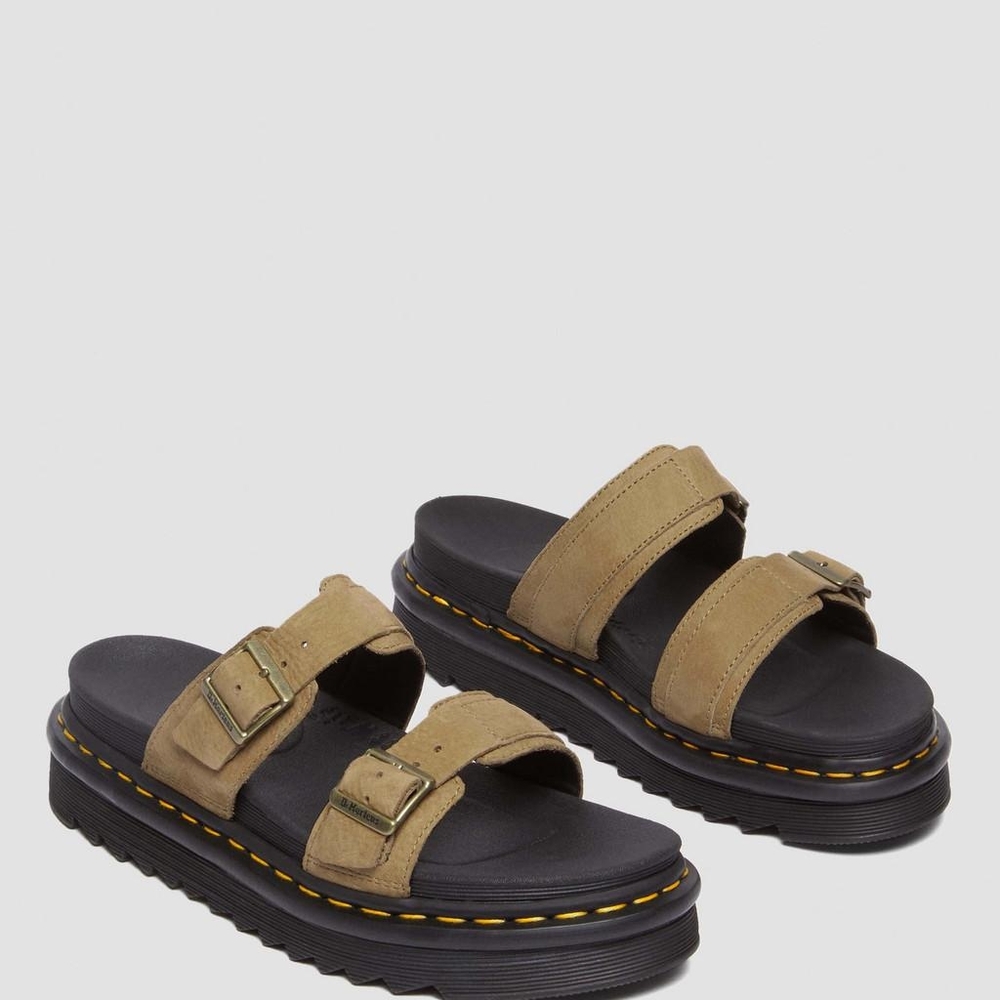 DR Martens Myles Slide Sandals Leather SAVANNAH Womens Size 9
